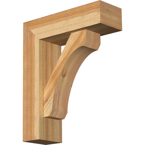 Ekena Millwork Legacy Block Rough Sawn Bracket w/ Offset Brace, Western Red Cedar, 6"W x 18"D x 22"H BKT0604X18X22LEC05RWR - main